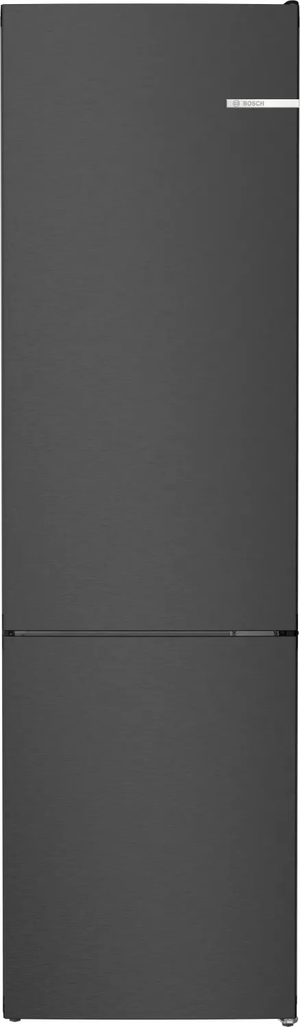 Bosch No Frost Serie 4, Freistehende Kühl-Gefrier-Kombination mit Gefrierbereich unten, 203 x 60 cm, Edelstahl schwarz KGN392XCF