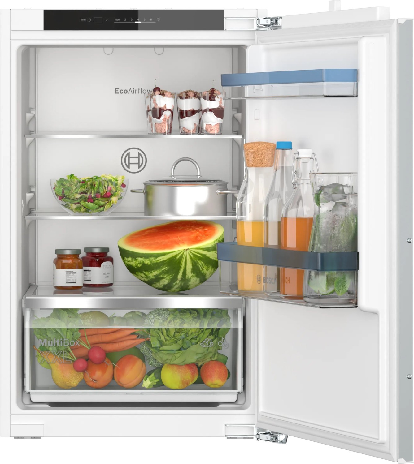 Bosch Serie 4, Einbau-Kühlschrank, 88 x 56 cm, Flachscharnier KIR212FE0 Multi Box XXL-Schublade