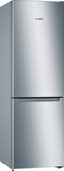 Bosch Freistehende NoFrost Kühl-Gefrier-Kombination mit Gefrierbereich unten, 176 x 60 cm, Metall-Optik Serie 2, KGN33NLEB