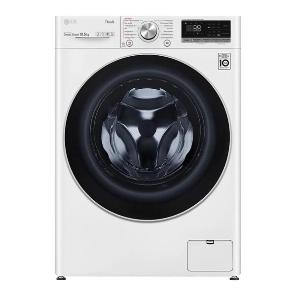 LG F6WV710P1 Waschmaschine 10,5 kg Turbowash 360°: 4 Einsprühdüsen für schnelleres und schonenderes Waschen in nur 39 min. (halbe Beladung)