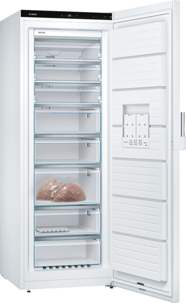 Bosch EXCLUSIV NoFrost Stand-Gefrierschrank XXL HxBxT 191x70x78cm, GSN58EWDV Serie 6, Mehr Platz im Gefrierschrank. **Cashback 100 Euro Technik-Bonus