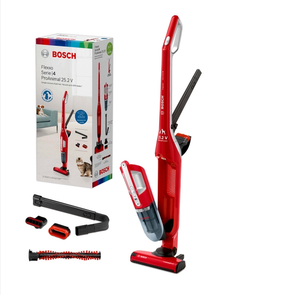 Bosch  Akkuhandstaubsauger 2-in-1 rot BBH3ZOO25 Flexxo 25.2V. **Cashback 50 Euro Technik-Bonus