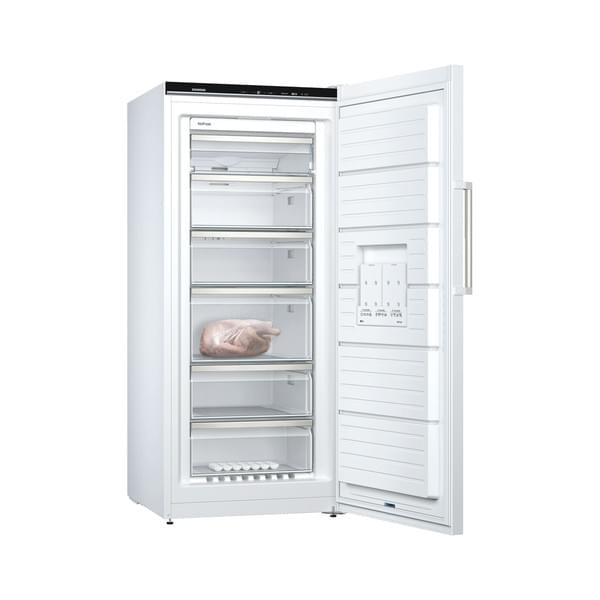 Siemens GS51NDWCV iQ500 - 161 x 70 cm - Weiß -  Freistehender Gefrierschrank mit freshSense für konstant optimale Temperaturen und noFrost-Technik, um nie wieder abzutauen.