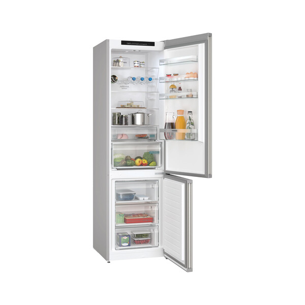 Siemens KG39N2ICF iQ300 - NoFrost Freistehende Kühl-Gefrier-Kombination mit Gefrierbereich unten - 203 x 60 cm - Gebürsteter Stahl AntiFingerprint
