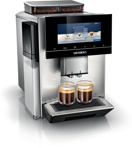 Siemens TQ907FZ3 EQ900 Kaffeevollautomat. Erinnert an Reinigung, Entkalkung und Filterwechsel! Holt das Optimum aus den Kaffeebohnen!